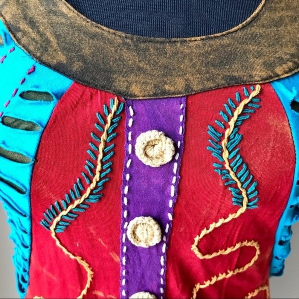 Colorful Patchwork Sleeveless Dress - Picture 4 of 6
